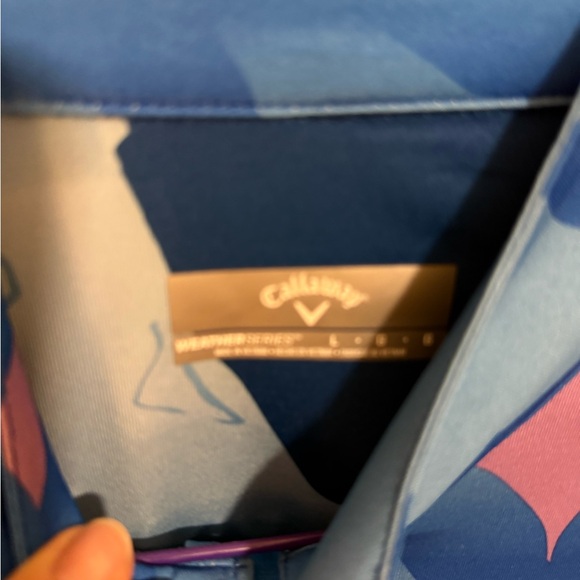 🍀🍀🍀 sale 3 items for $30✅Callaway Women's Blue and Pink Floral Top - Picture 2 of 4